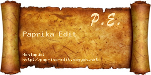 Paprika Edit névjegykártya