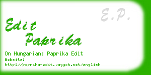 edit paprika business card